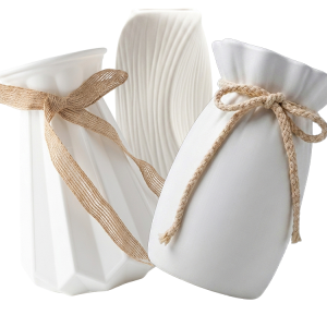 Premium Minimalist White Flower Vase Showpiece Holder For Indoor & Outdoor.