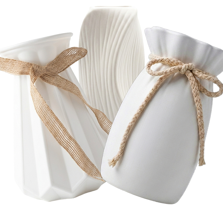 Premium Minimalist White Flower Vase Showpiece Holder For Indoor & Outdoor.