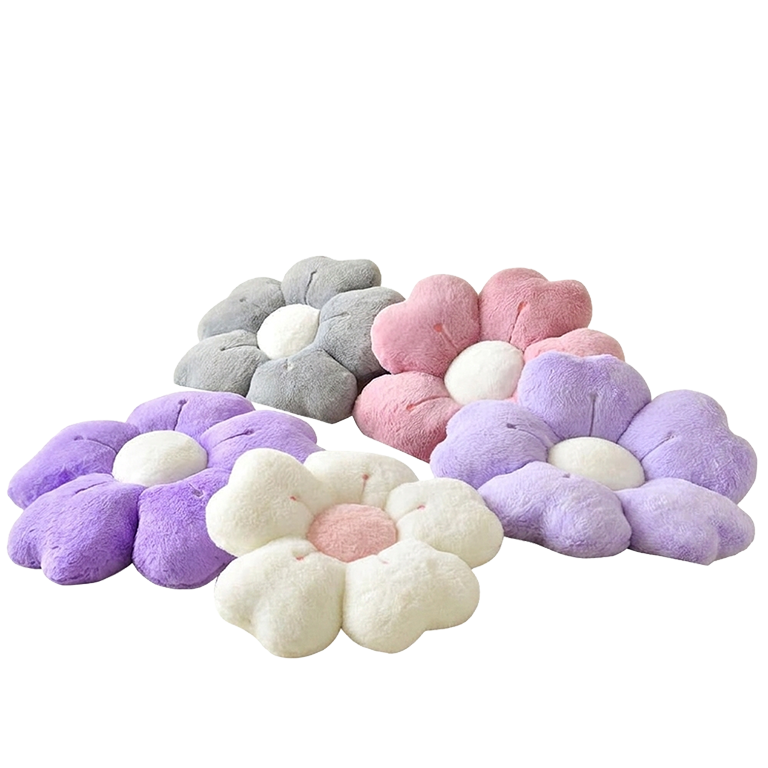 Daisy Flower Shaped Decorative Soft Throw Pillow Seat Cushion for Bed Couch Living Room Decor (13.7 inch)